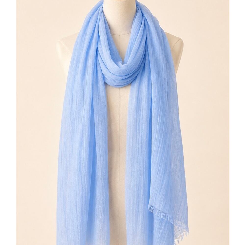 Target Light Blue Lightweight Crinkle Wrap Scarf Shawl Hijab Soft Gauze Spring